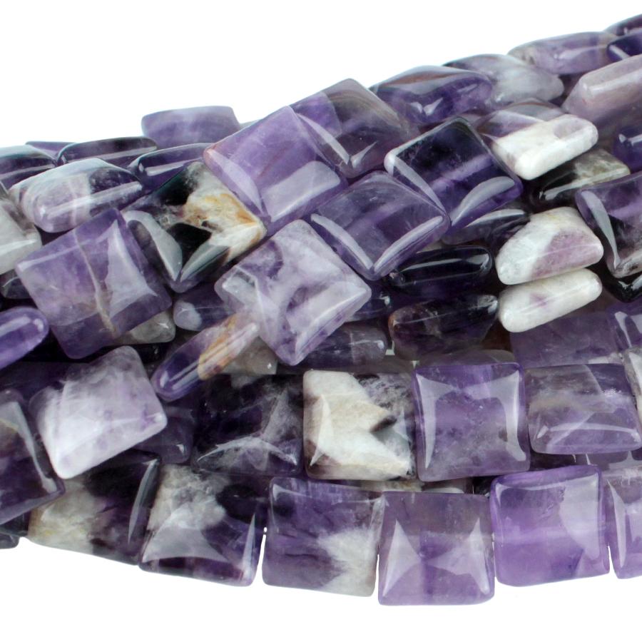 Dog Teeth Amethyst 12mm Square 8-Inch