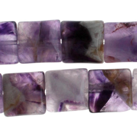 Dog Teeth Amethyst 12mm Square 8-Inch