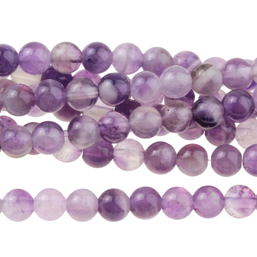 Dog Teeth Amethyst 4mm Round 8-Inch - Goody Beads