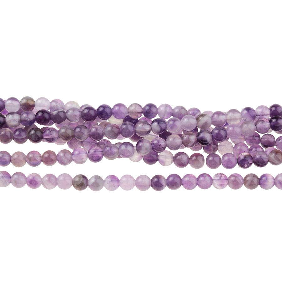 Dog Teeth Amethyst 4mm Round 8-Inch - Goody Beads