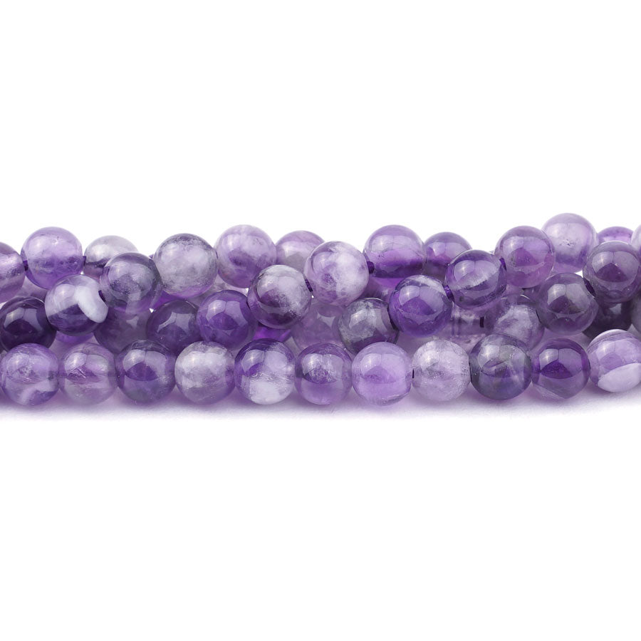 6mm Dog Teeth Amethyst Natural Round Large Hole - Large Hole Beads - Goody Beads