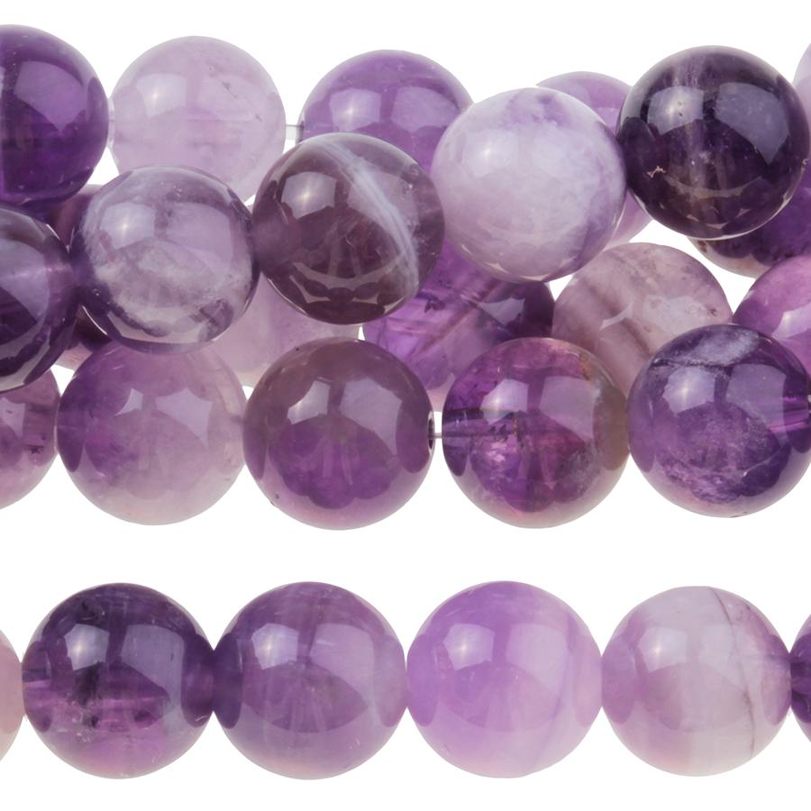 Dog Teeth Amethyst 8mm Round 8-Inch - Goody Beads