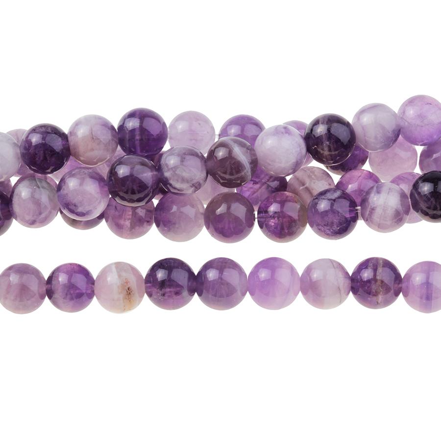 Dog Teeth Amethyst 8mm Round 8-Inch - Goody Beads