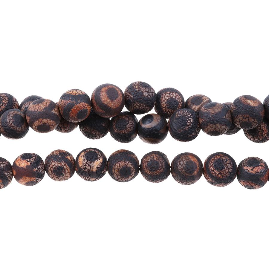 MATTE DZI Agate Black Eye 12mm Round 15-16"