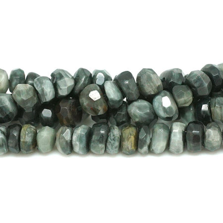 Eagle Eye Faceted, Freeform 5x8mm Rondelle - 15-16 Inch