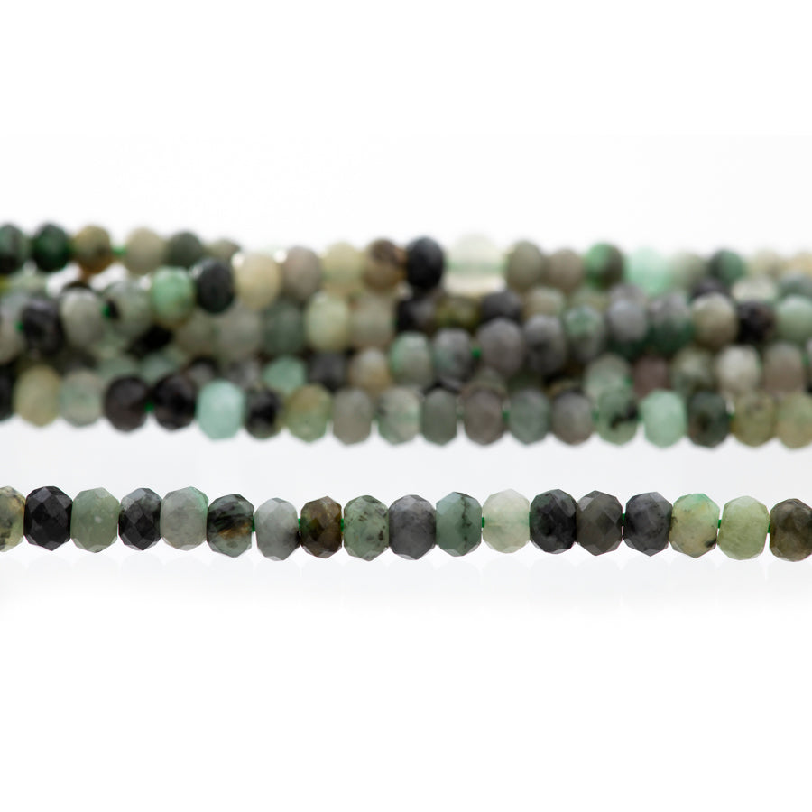 Emerald 3mm Rondelle Faceted - 15-16 Inch - Goody Beads