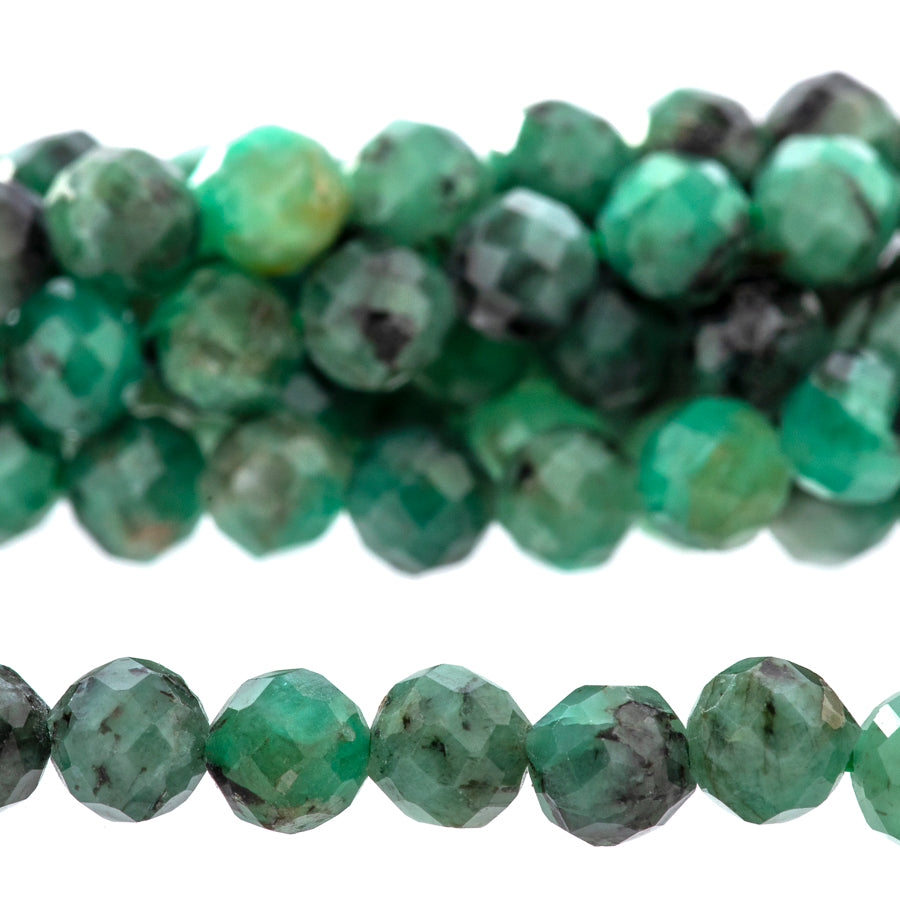 Emerald 4mm Round Faceted AA Grade - 15-16 Inch - Goody Beads