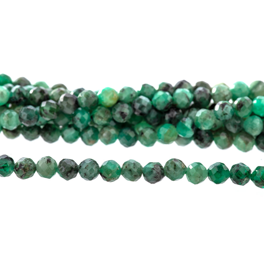 Emerald 4mm Round Faceted AA Grade - 15-16 Inch - Goody Beads