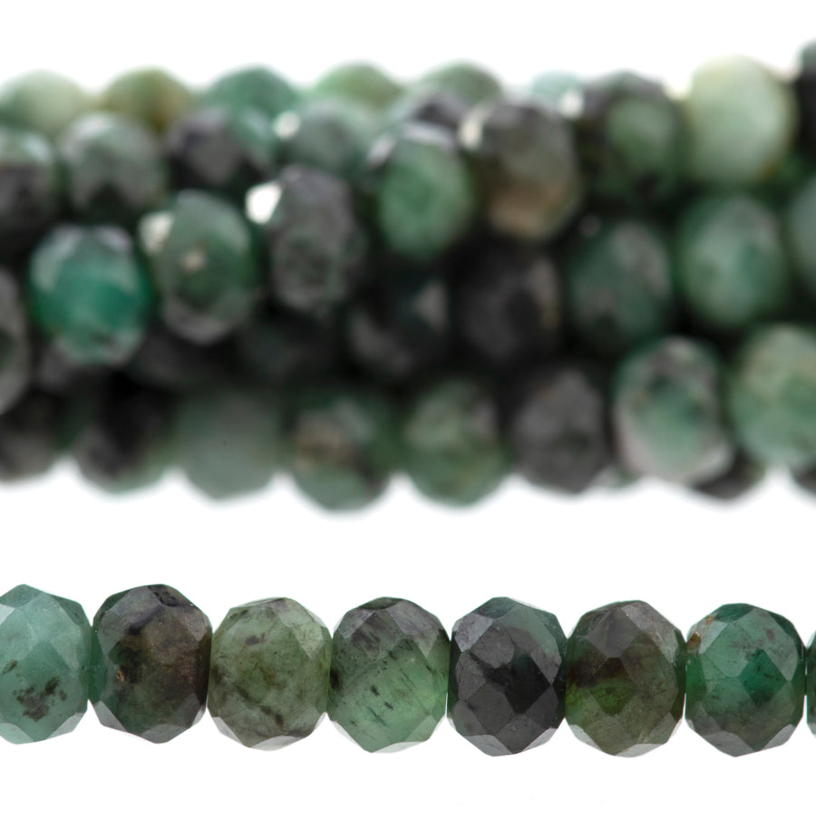 Emerald 4mm Rondelle Faceted A Grade - 15-16 Inch - Goody Beads
