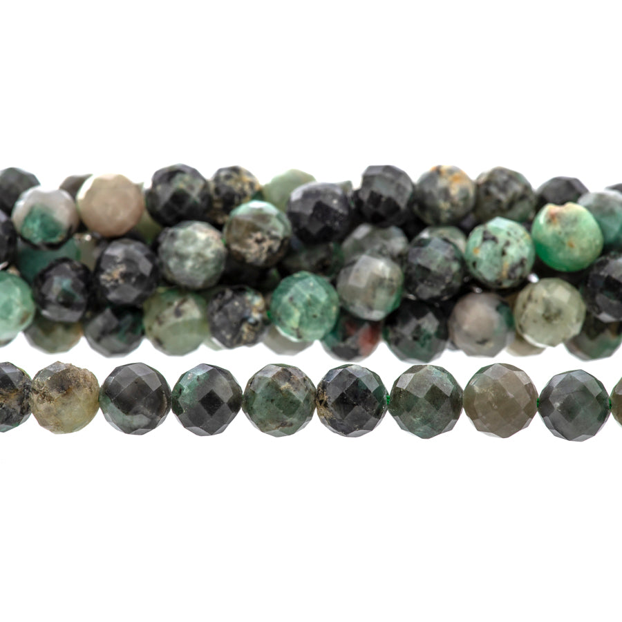 Emerald 6mm Round Faceted - 15-16 Inch - Goody Beads