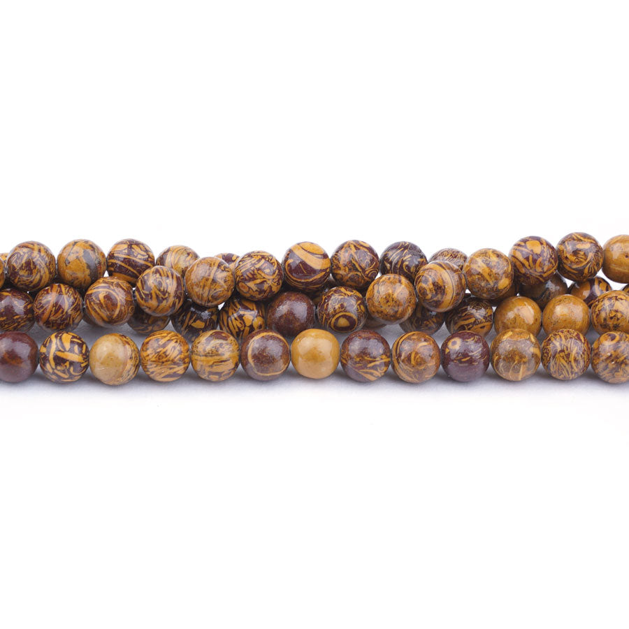 6mm Elephant Skin Jasper Natural Round A Grade - 15-16 Inch - Goody Beads