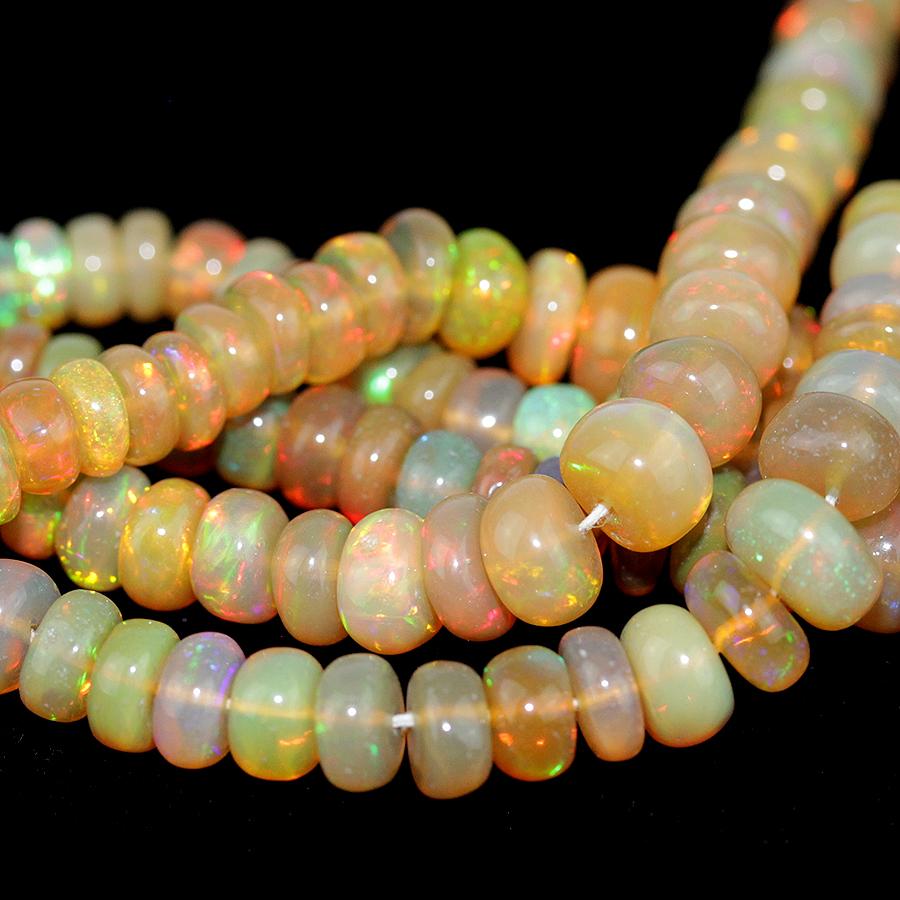 Ethiopian Opal 4-6mm Graduated Rondelle- Bronze Color A-Grade
16"