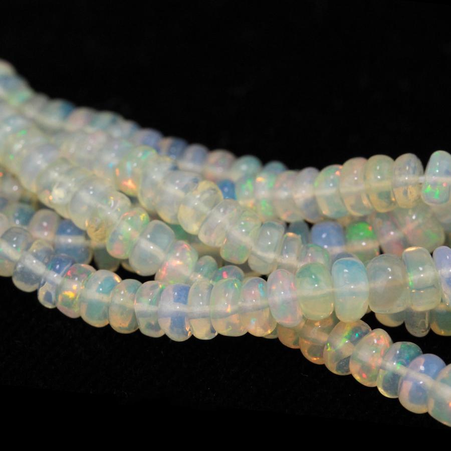 Ethiopian Opal 4-6mm Graduated Rondelle Crystal Color A-Grade 15-16 Inch