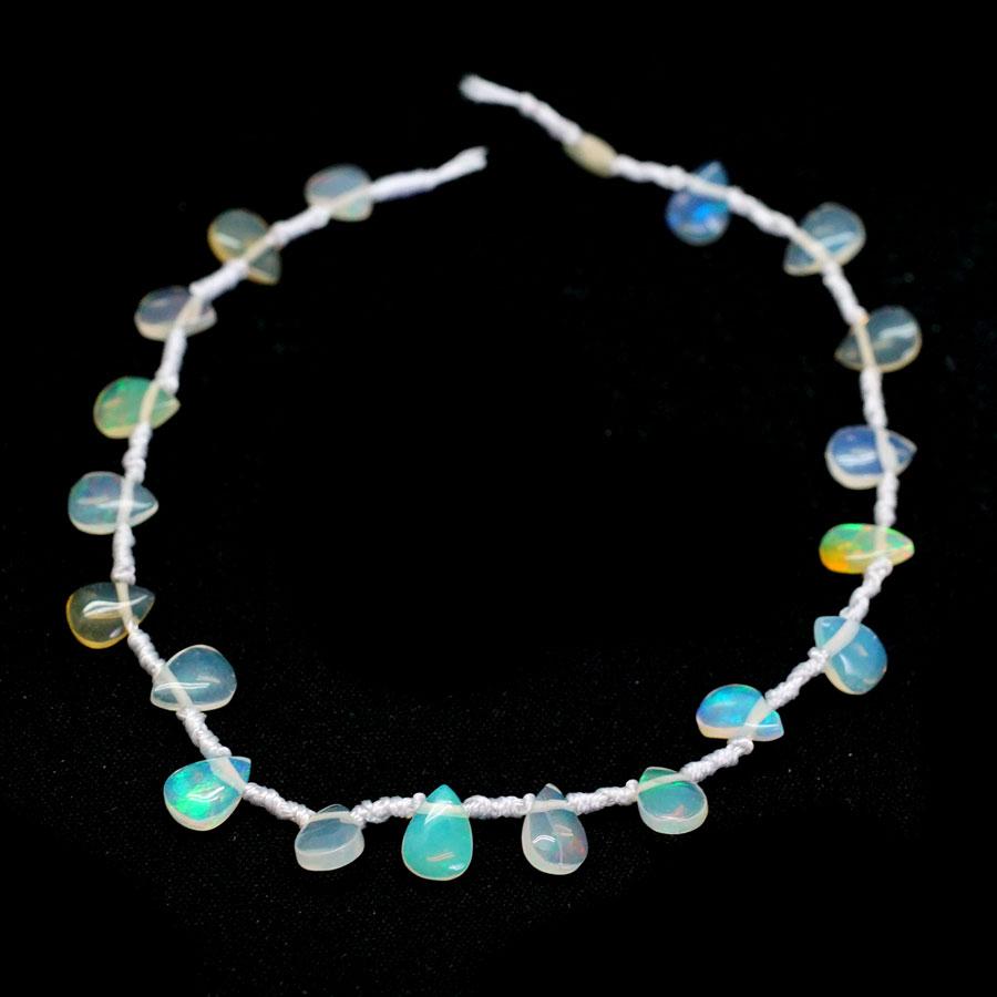 Ethiopian Opal Knotted 5x7-6x8mm Drop - 8 Inch - Goody Beads