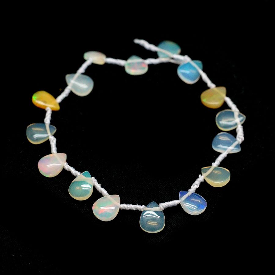 Ethiopian Opal Knotted 6x9-7x9mm Drop - 8 Inch - Goody Beads