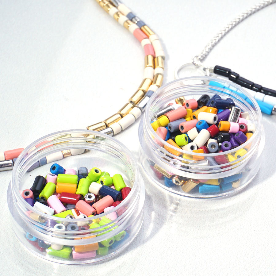 3mm Black Enamel Tube Bead - 10 Beads - Goody Beads