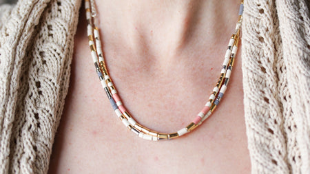 INSTRUCTIONS for DIY Enamel Tube Bead Double Strand Necklace - Goody Beads