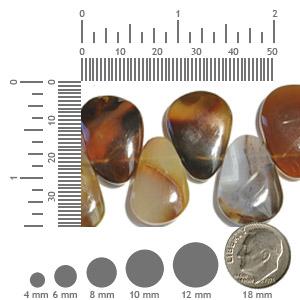 Fire Agate 8x12-13x21mm Top Side Drilled Graduated Flat Pebble