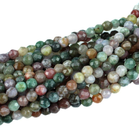 Fancy Jasper 4mm Faceted Round 8-Inch