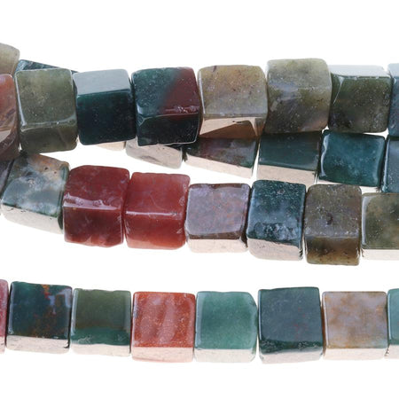 Fancy Jasper 6mm Cube 8-Inch