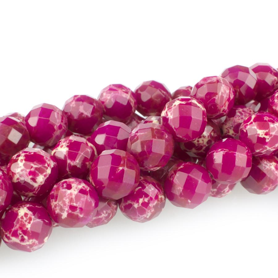 Fuschia Impression Jasper 10mm Faceted Round 15-16 Inch (Dyed)