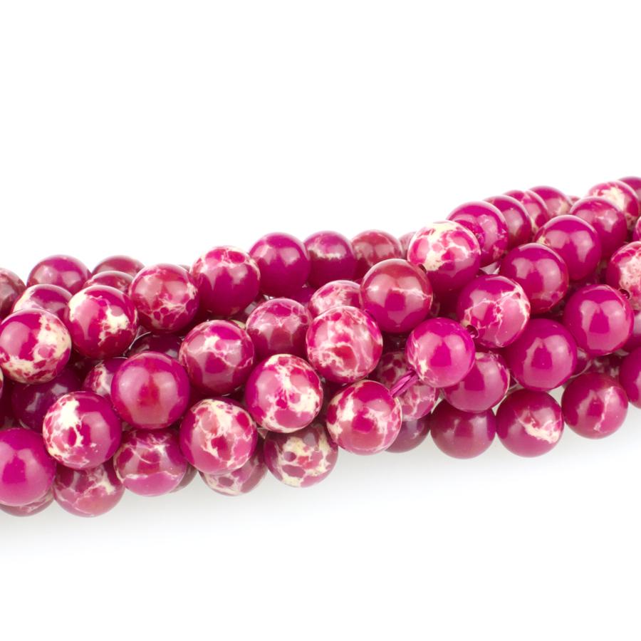 Fuschia Impression Jasper 6mm Round 15-16 Inch (Dyed)