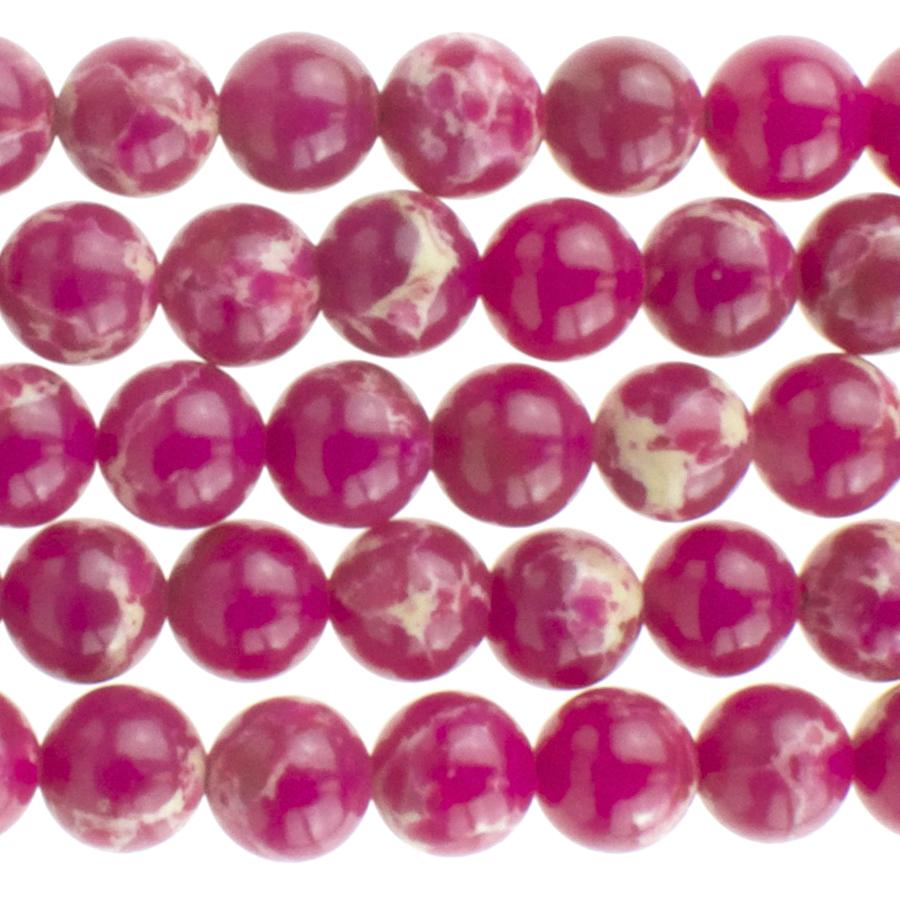 Fuschia Impression Jasper 6mm Round 15-16 Inch (Dyed)