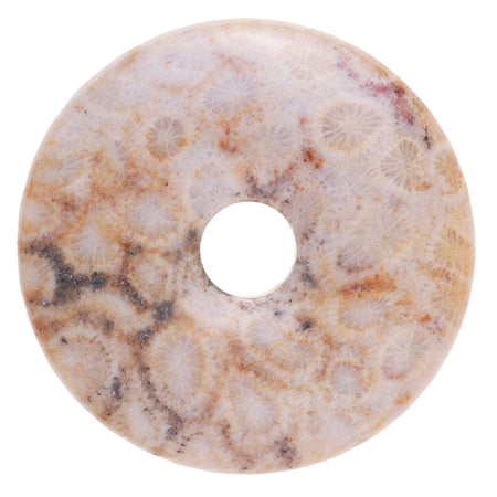 Fossil Coral 40mm Donut Pendant - Goody Beads