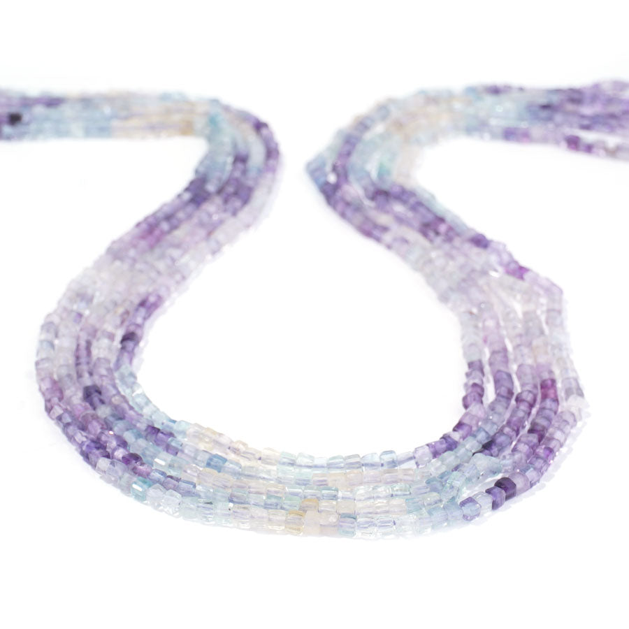 Fluorite 2mm Cube Table Cut A Grade Banded - 15-16 Inch - Goody Beads