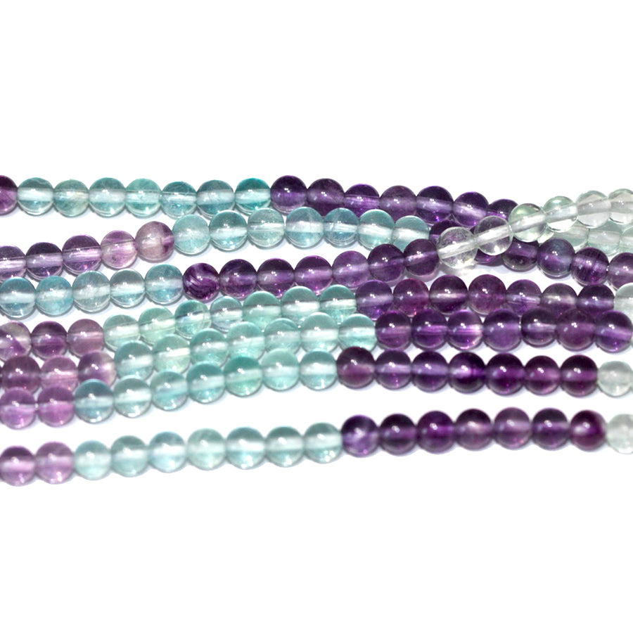 Fluorite Banded 4mm Round 8-Inch - Goody Beads