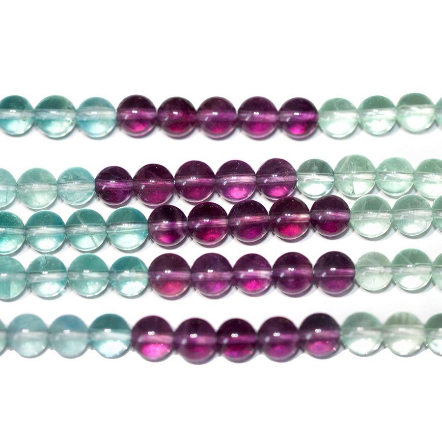 Fluorite Banded 6mm Round 8-Inch - Goody Beads