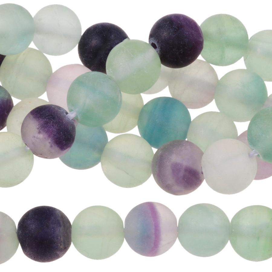 MATTE Fluorite 8mm Round 8-Inch