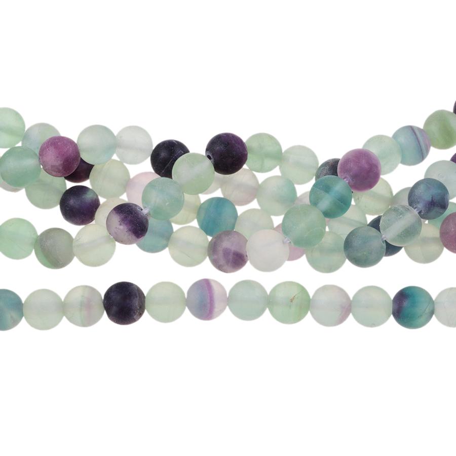 MATTE Fluorite 8mm Round 8-Inch