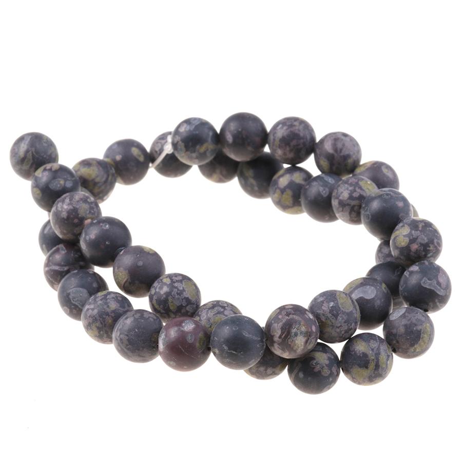 MATTE Flower Obsidian 10mm Round 15-16 Inch