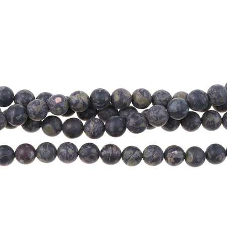 MATTE Flower Obsidian 10mm Round 15-16 Inch