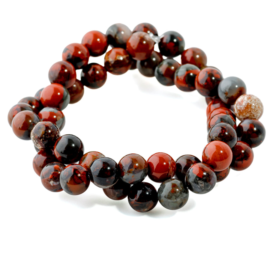 Fire Poppy Jasper 8mm Round - 15-16 Inch