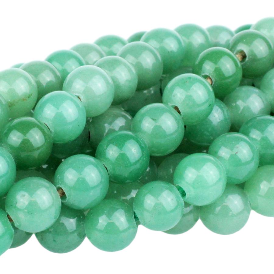 Green Aventurine 10mm Round Large Hole Bead 8-Inch