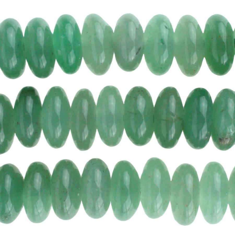 Green Aventurine 10mm Rondelle Large Hole 8-Inch