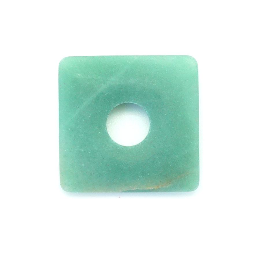 Green Aventurine Matte 40mm Square Donut - Pendant