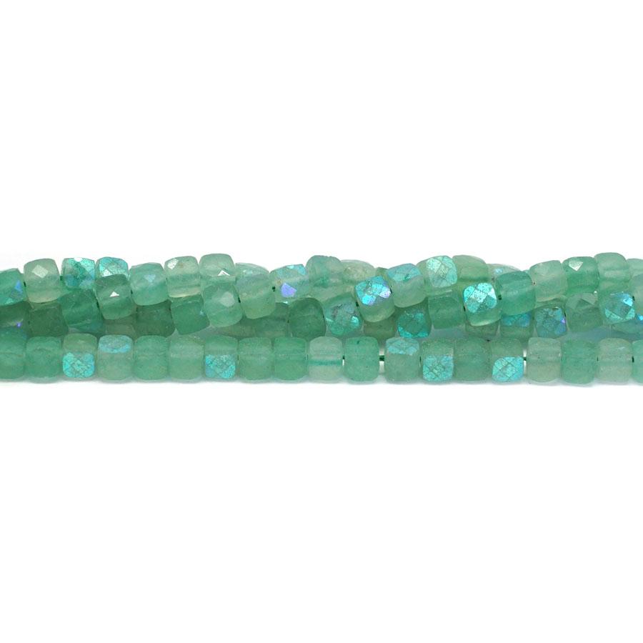 4-4.5mm Green Aventurine  Dyed Cube - 15-16 Inch