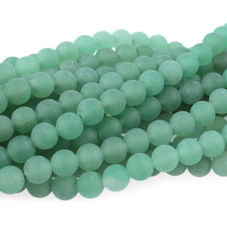 MATTE Green Aventurine (AAA) 6mm Round 8-Inch