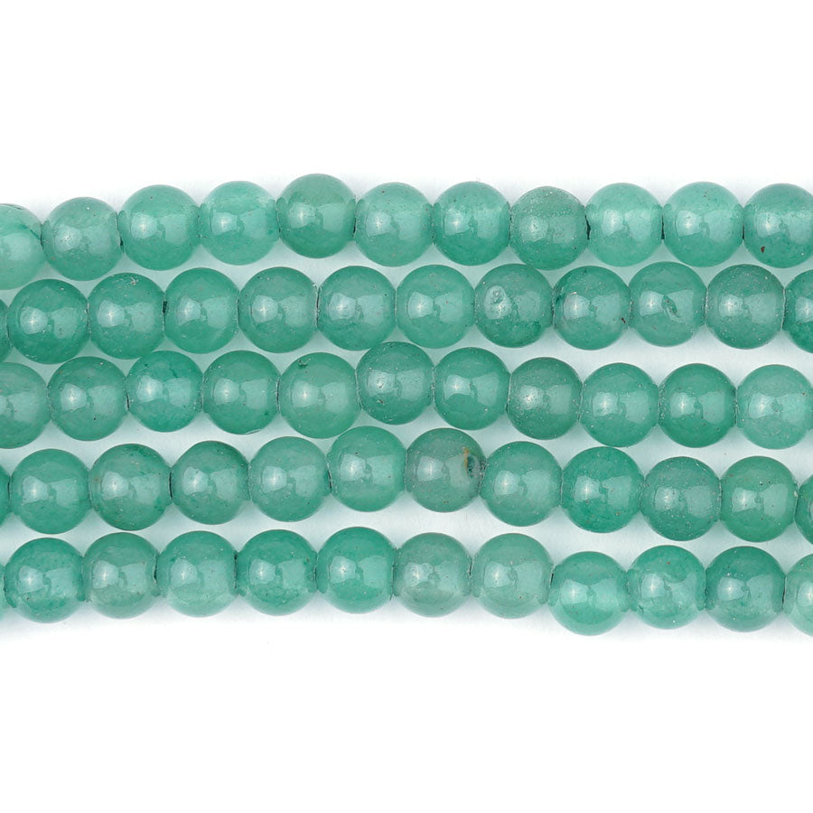 Green Aventurine 6mm Round Large Hole - Large Hole Beads - Goody Beads
