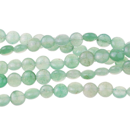 Green Aventurine 8mm Puff Coin 8-Inch