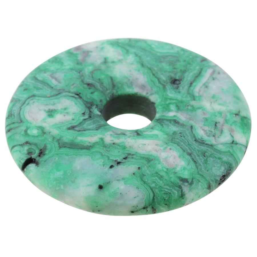 MATTE Green Crazy Lace Agate 40mm Donut - Goody Beads