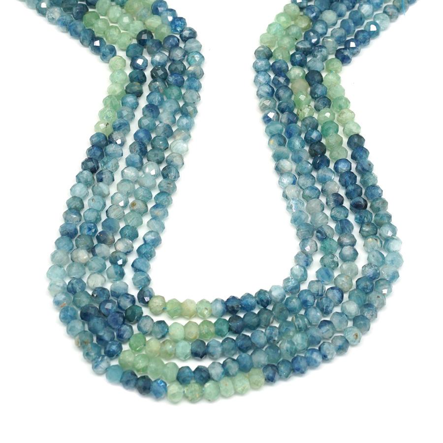 Green Kyanite 4x6mm Natural Rondelle Faceted, Banded - 15-16 Inch