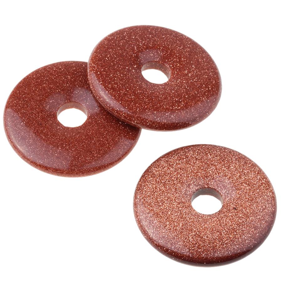 Goldstone 40mm Donut Pendant - Goody Beads