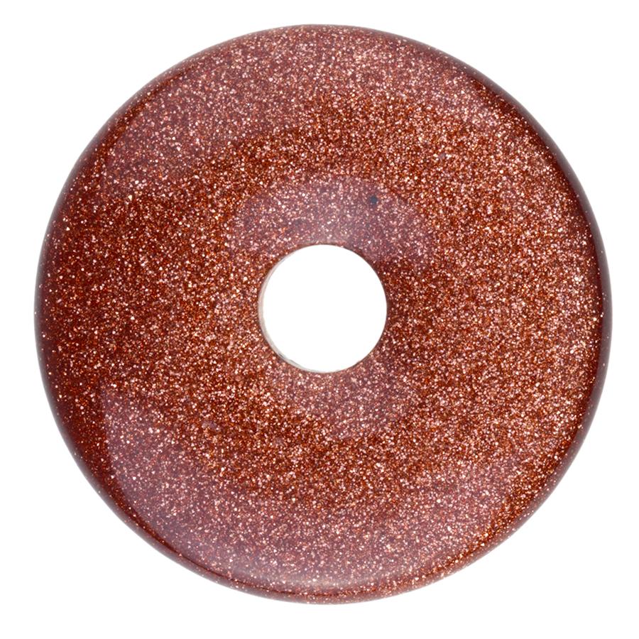 Goldstone 40mm Donut Pendant - Goody Beads