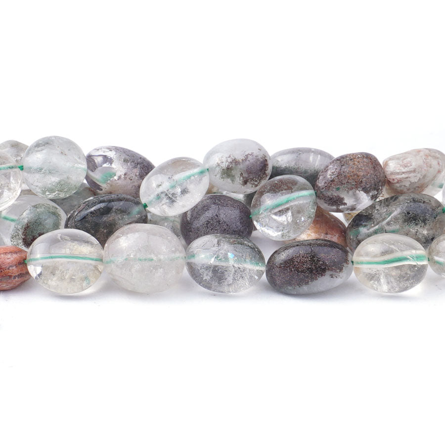 Green Lodalite Quartz 10X14mm Pebble A Grade - Limited Editions - Goody Beads
