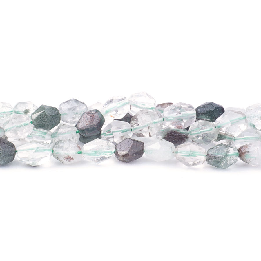 Green Lodalite Quartz 6-8X10-12mm Nugget Faceted - Limited Editions - Goody Beads
