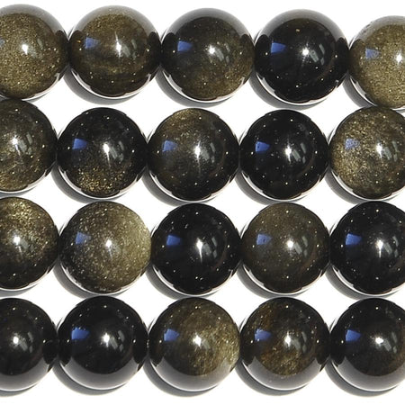 Gold Line Obsidian 10mm Round